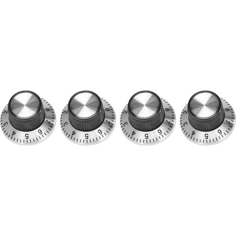 4 potenciómetros metálicos con bandeja de 0 a 9 para perilla de eje de 6 mm (1/4)