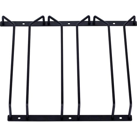 Porte-verre à Vin, Support De Verres à Pied, Casier à Vin Sous L'armoire Avec Vis 27cm 3 Rangées Noir (1/5)