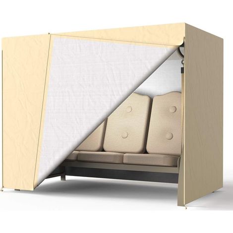 Housse de protection d'extérieur Balancelle Jardin 3 Places 220x125x175cm Beige (1/5)