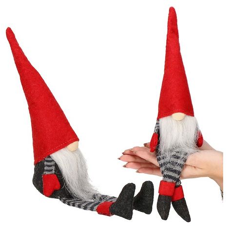 Skrzat 38 cm, gnom seduto con le gambe penzoloni, goblin decorativo.