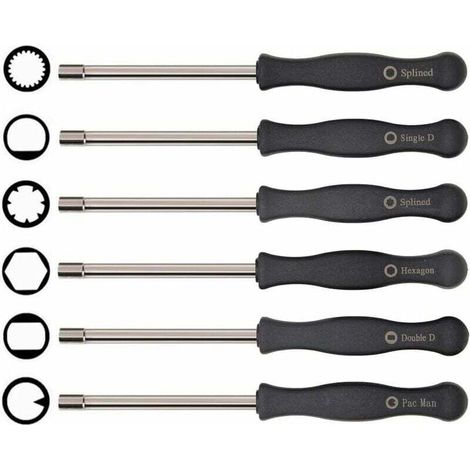 Jeu de tournevis pour carburateur, outil de réglage 6 pièces adaptable sur Husqvarna 125 135 136 137 141 141 235 235e 236 236e 240 240e 435 435e 440e de McCulloch Partner tronçonneuses Poulan (1/4)