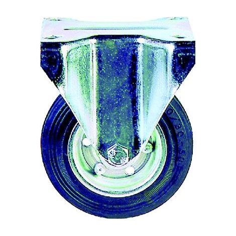 Ruota In Gomma Con Piastra Supporto Fisso Art. 80A   Mm  80 X 25 Port. Kg   50