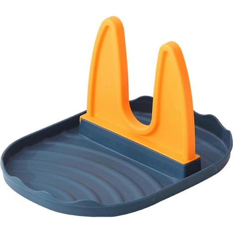 Support pour couvercles de casseroles et poêles en plastique, porte-cuillères, organisateur de cuisinière, supports de rangement-Yellow And Blue
