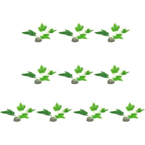Plante artificielle pour aquarium, plante en plastique, décoration colorée, aménagement paysager, plante décorative sans danger pour crevettes, 10 pièces (1/4)
