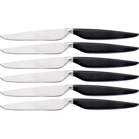 Set 6 Coltelli da Tavola Lama Liscia in PVD e Acciaio Inox Magnolia Nero (1/2)