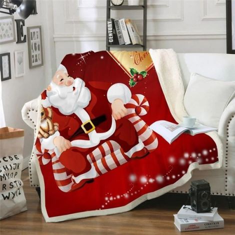 Couverture - - Plaid en Flanelle Rouge - 75x100cm - Motif Patchwork - Douce et Durable (1/5)