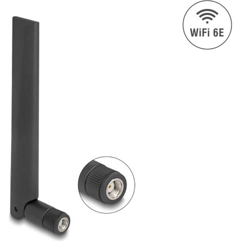 Delock wifi 6e antena rp-sma macho 3 dbi omnidireccional