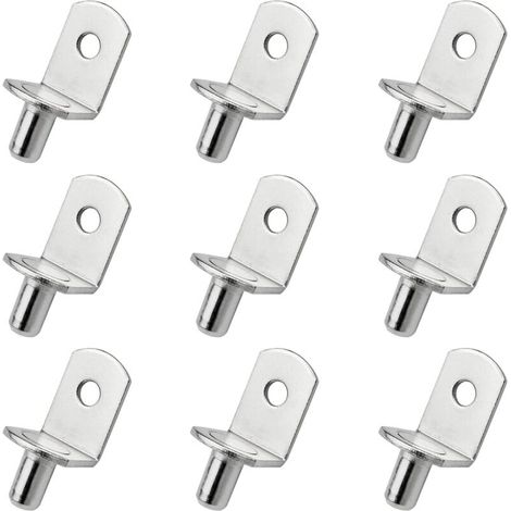 25 Pièces Chevilles de Support d'Étagère Goupille de Support d'Etagère en Métal Taquets pour Etagères L Forme Support Équerre Pour bois ou Verre Armoire Placard Bibliothèque (1/4)