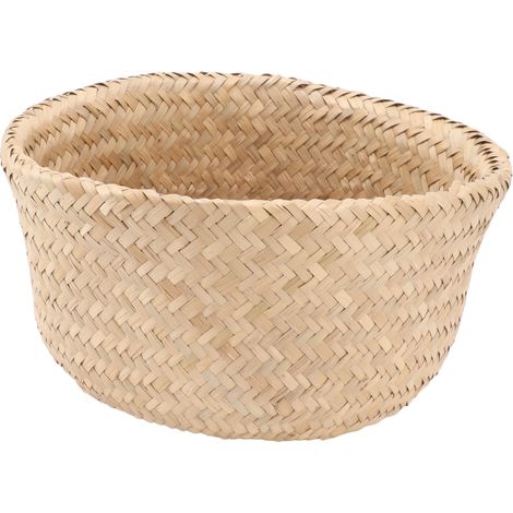 Panier de rangement tressé en jonc de mer pour plantes, pique-nique, courses, jouet de plage (1/5)