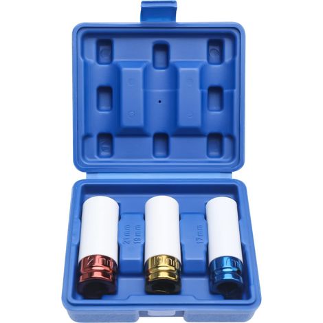 Set of 3 impact sockets for aluminum rims, 17, 19, 21 mm (1/5)