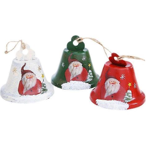 3-teiliges Set Weihnachtsmann-Glockenanhänger, Glockenschmuck, Glockendekorationen, Einbruchsglocken, gute Qualität (1/4)