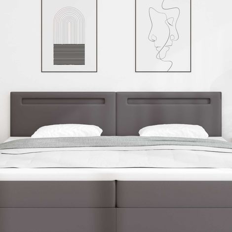 LED Kopfteil Grau 200 cm Kunstleder (1/5)