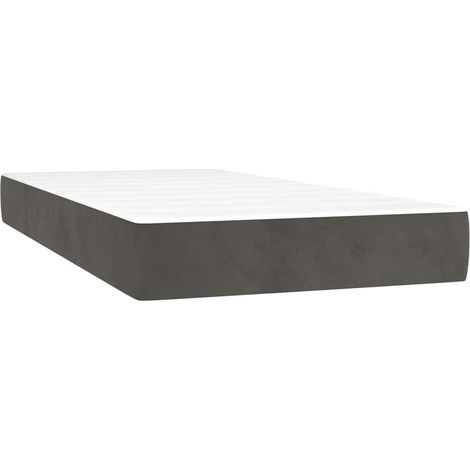 Maison Exclusive - Materasso a Molle Insacchettate Rigidità Media Grigio Scuro 100x220x20 cm in Velluto