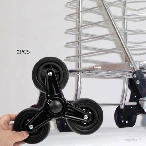 Roues De Rechange - Pour Chariot De Courses - En Caoutchouc Et Plastique - Noir - 2 Pièces (1/4)