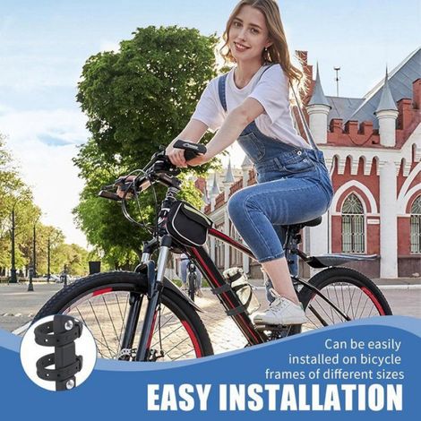Support Porte-Bidon Vélo Sans Vis, Montage Par Serre-Câbles, Base Antidérapante Réglable Universelle, VTT Route (1/4)