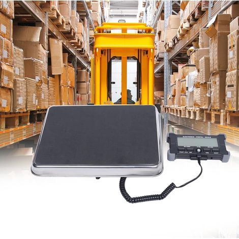 Balance de plate - forme 200kg / 50G balance de colis postal avec grande plate - forme en acier inoxydable, 31,6  25  4,95 cm balance numérique avec écran LCD