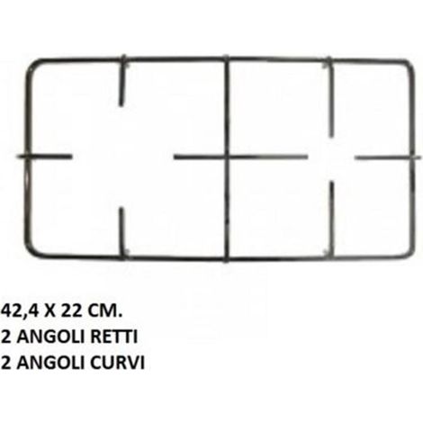 LOFRA GRIGLIA 2 FUOCHI CUCINA GAS PIANI COTTURA CM.42,4 X 22 NERE LUCIDE P 3261 (1/2)