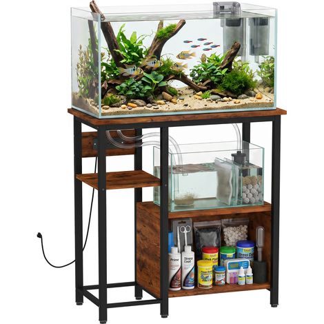 PawHut Fish Tank Stand with Power Outlets 20-29 Gallon