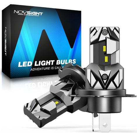 Ampoules H4 LED, Taille 1:1, 20000 lm, 6500K, 60W, Lot de 2, Plug and Play, Feux de Croisement/Route, faisceau homogène, dissipation thermique, IP68, sans ventilateur (1/5)