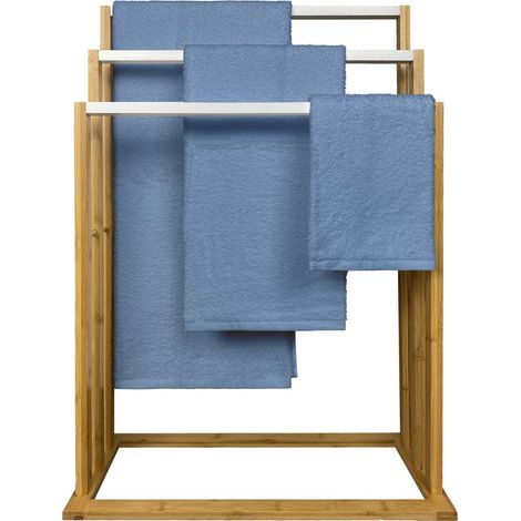 Set 5 Pezzi Asciugamani Tinta Unita In Spugna 100% Cotone 1 Telo Doccia Grande 2 Salvietta Viso 2 Salviette Ospite Salviette Assorbenti Asciugatura Rapida Azzurro (1/5)