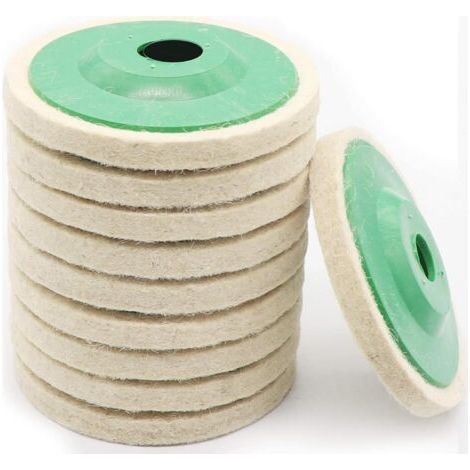 10 pièces meuleuse d'angle disque de polissage en laine 100mm, disque de polissage flexible pour perceuse, outil de ponçage pour le marbre, les métaux, le verre, aide au ponçage (1/5)