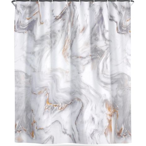 Waterproof PEVA Shower Curtain with Hooks, 180x180 cm (1/5)