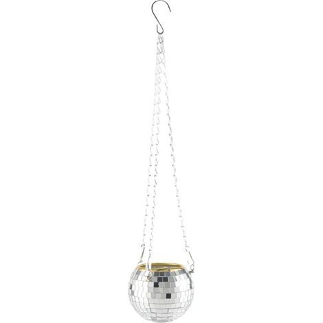FENOPLASTICAMiroir Décoratif Réflecteur Boule Disco pour Jardin Extérieur Pots de Fleurs Suspendus (1/4)
