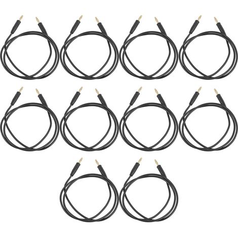 10er-Set Bananenstecker-Messleitungen, Stecker auf Stecker, vergoldetes, vernickeltes Messing, Schweißanschluss J.70003, 4 mm, schwarz (1/5)
