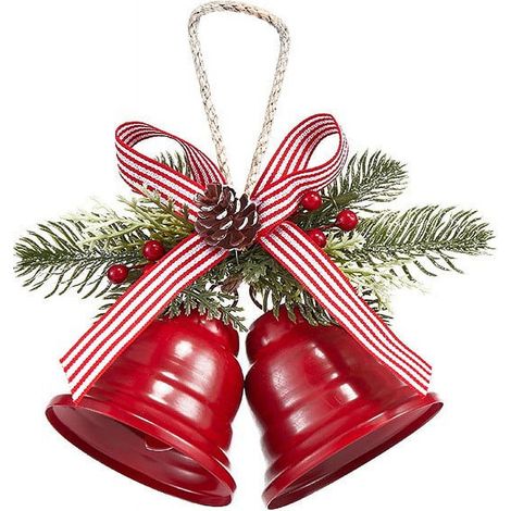 Cloche De Noël - Décoration En Métal Et Plastique - Pour Arbre De Noël Porte Cheminée Mur - 23 x 20 x 8 cm - 1 Pièce (1/5)