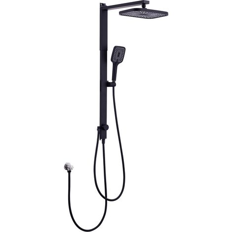 Colonna Doccia Nera - Sistema Doccia a Pioggia senza Rubinetteria, Doccetta 3 Funzioni, Colonna Doccia Pioggia Regolabile – Asta Doccia 950-1180mm (1/5)