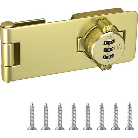 Serrure à Code pour Armoire, Loquet à Bouton de Passe de 4,5 Pouces, Cadenas à Combinaison Came à 3 Chiffres, avec 8 Vis pour Réfrigérateur, Tiroir, Placard, Chambre à Coucher (1/5)