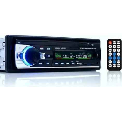 Autoradio MP3, Bluetooth, USB, SD, AUX, télécommande, 12 V - JSD520 (1/2)
