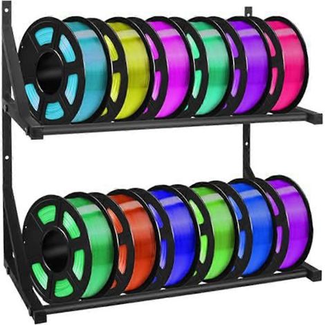 Wandmontiertes Filament-Lagerregal – 2-stöckiges, wandmontiertes Lagerregal für 3D-Druckerfilamente (1/5)