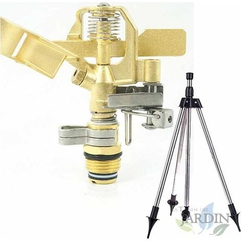 Aspersor riego latÃ³n ajustable 10-15 m. Rosca 1/2''. Incluye trÃ­pode porta aspersor metÃ¡lico (1/3)