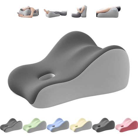 Oreiller triangulaire multifonctionnel pour dormir et lire, coussin de soutien dorsal ergonomique en mousse à mémoire de forme, oreiller de grossesse pour couples, cadeau pour papa et maman, gris doub