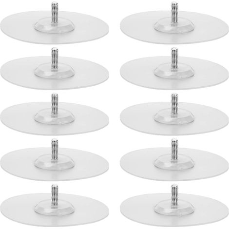 Dischi adesivi resistenti, confezione da 10 pezzi, in silicone impermeabile, senza foro, per il fissaggio di ganci e maniglie su abiti, con viti incluse.