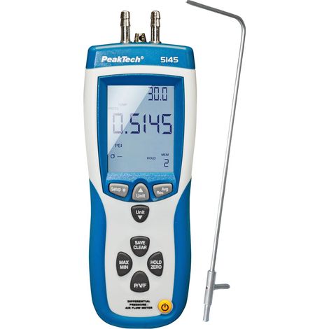 PEAKTECH Appareil de mesure de pression P 5145, 0... 50 mBar (1/2)