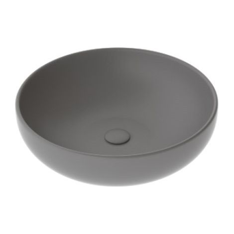 Lavabo D'Appoggio a Bacinella Diametro 45 cm - Colore Grigio Cemento Opaco - Da Appoggio - Interamente Smaltato (1/3)