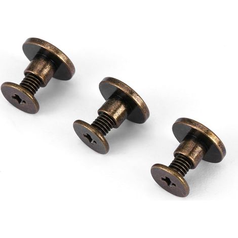Kit de 20 rivets à double tête pour cuir, vis de reliure Chicago, assortiment pour la réparation d'albums photo et de scrapbooking en cuir. (1/5)