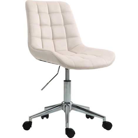 Svita – Chaise de bureau pour enfants réglable en hauteur – Coque ergonomique – Velours crème – Rotation 360° – Dimensions 50 x 54 x 80-92 cm (1/5)
