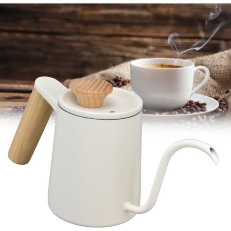 Cafetière à filtre en acier inoxydable blanc dépoli avec filtre intégré, débit fin, design en forme de cygne, 350 ml (1/5)