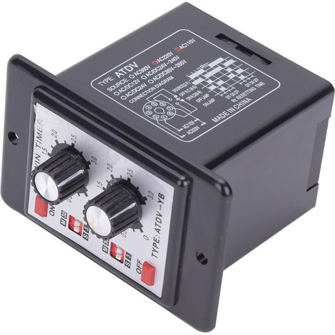 Interrupteur à bouton-poussoir, relais marche/arrêt, double minuterie ATDV YB AC110V 220V 50/60Hz (1/5)