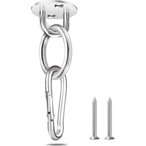Ceiling Hook Can Support Up To 200 kg, 304 Stainless Steel Heavy Duty Ceiling Hook for Concrete Sets, Hanging Chair, Boxing Bag, Hammock, Yoga, TRX, with 2 Fixing Screws (1/4)