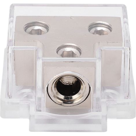 Jeffergarden Bloc de distribution d'alimentation à 2 voies en alliage de zinc avec couvercle en plastique pour autoradio