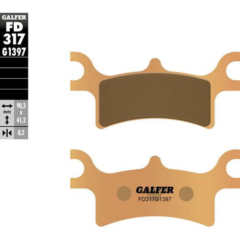 GALFER BREMSBELÄGE KH314 SINTERMETALL HINTEN (GOLD) ATV POLARIS 325/330/400/450/500/700/800
