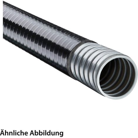FLEXA LIQUID TIGHT-EF-OR Metallschutzschlauch mit Fadendichtung und PVC-Mantel AD 42,0mm, ID 35,5mm eingehaktes Profil, Mindestbiegeradius bewegt 275,0mm - 1 Meter