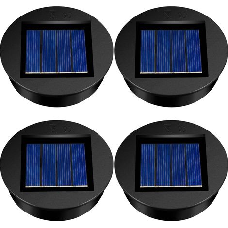 Lot de 4 lampes solaires suspendues extérieures rondes de remplacement étanches pour lanterne décorative chaude (3,15") noir (1/5)