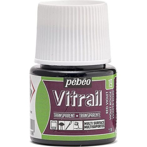 Peinture Vitrail - Pébéo - Violet Rouge - 45ml - Transparente - Brillante