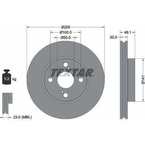 Lot de 2 Disques de frein Textar 92125903 LIFAN 4351202060 4351202070 4351202071