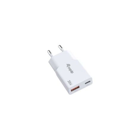 CARGADOR USB EQUIP 245523 GAN 30W 1xUSB-C PD 1xUSB-A SLIM COLOR BLANCO
